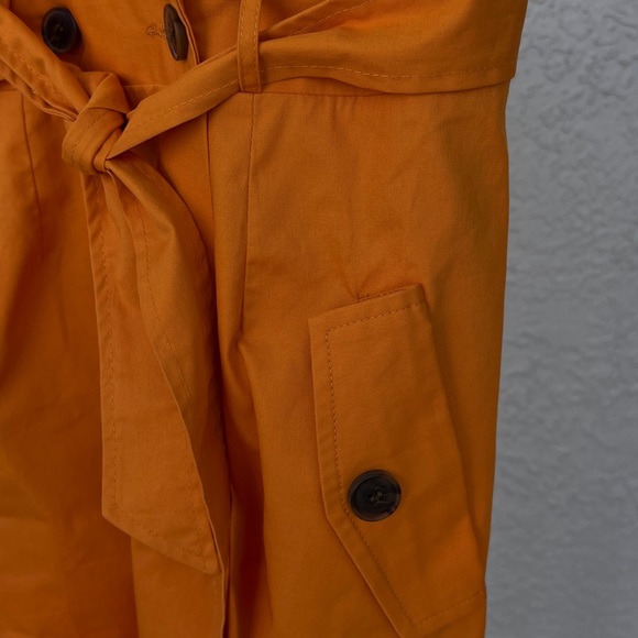 Chic Sexy Slim Orange Elegant Breasted Buckled Dress Belt Side Pockets Mustard - Picture 15 of 16